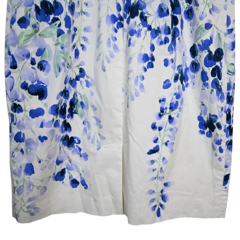 rsvp by Talbots Women's 2 Petite Blue White Floral Lined Sheath Dress - Picture 7 of 9